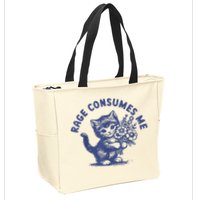 Cat Rage Consumes Me Zip Tote Bag