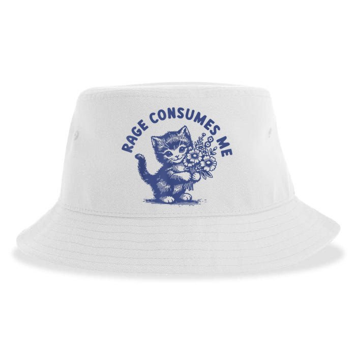 Cat Rage Consumes Me Sustainable Bucket Hat