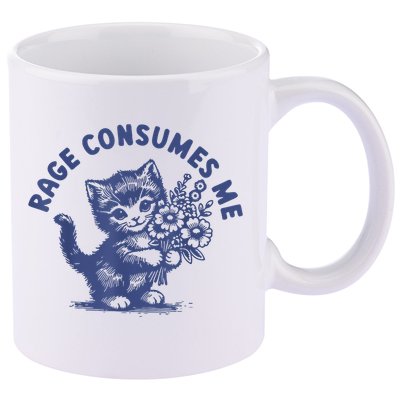 Cat Rage Consumes Me 11oz C Handle Ceramic Mug