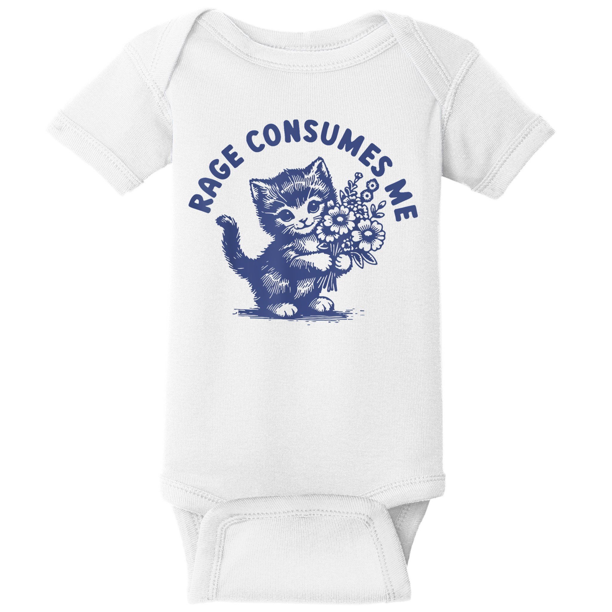 Cat Rage Consumes Me Baby Bodysuit