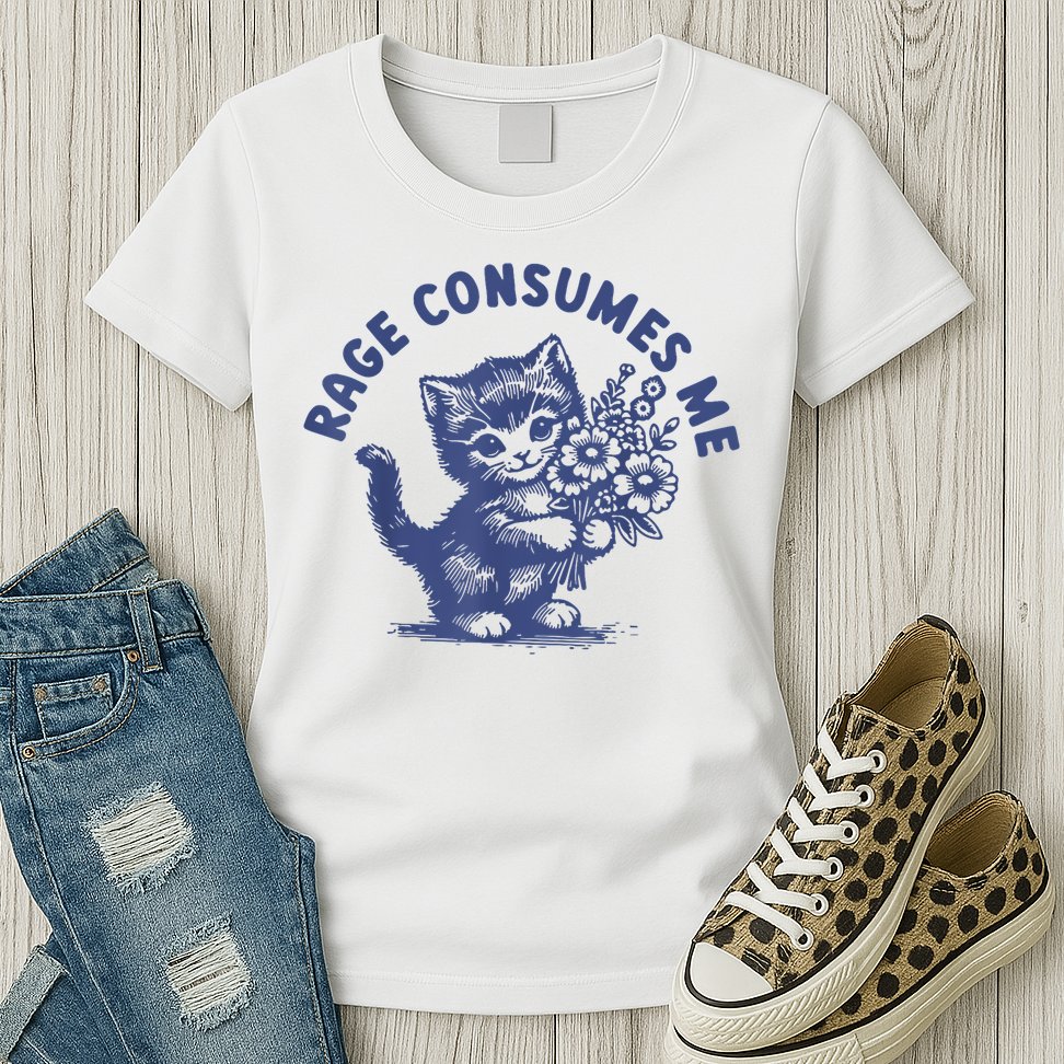 Cat Rage Consumes Me Womens T-Shirt