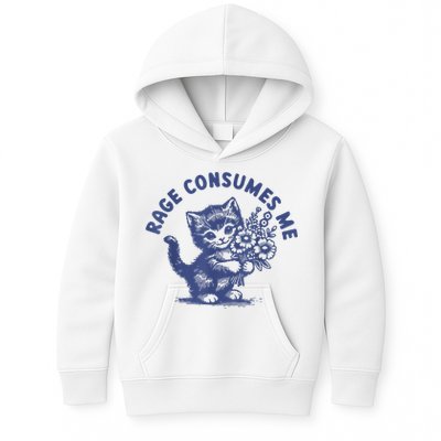 Cat Rage Consumes Me Kids Hoodie