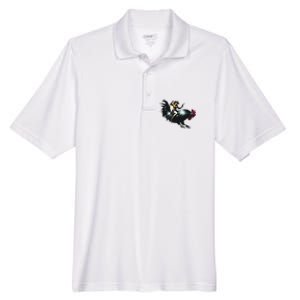 Cowgirl Riding Chicken Funny Retro Rodeo Rooster Men's Origin Performance Pique Polo