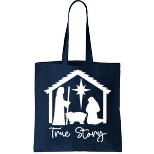 Christian Religious Christmas Nativity Scene True Story Tote Bag