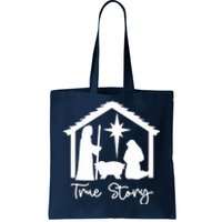 Christian Religious Christmas Nativity Scene True Story Tote Bag