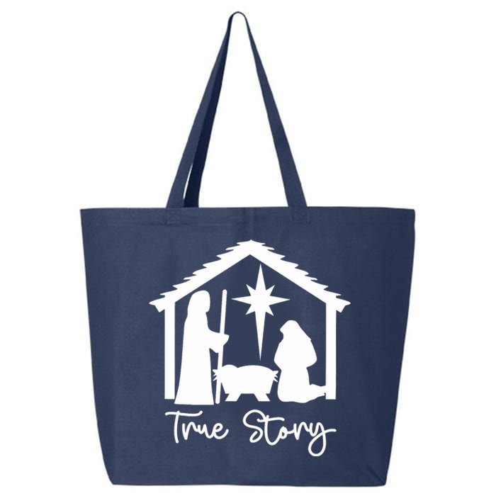 Christian Religious Christmas Nativity Scene True Story 25L Jumbo Tote