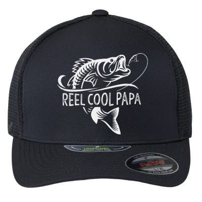 Cute Reel Cool Papa Fishing Dad Gifts Fathers Day Fisherman Fish Flexfit Unipanel Trucker Cap