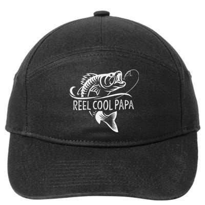 Cute Reel Cool Papa Fishing Dad Gifts Fathers Day Fisherman Fish 7-Panel Snapback Hat