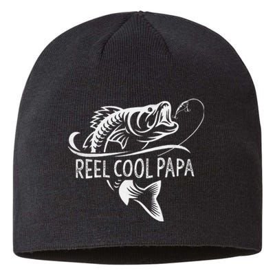 Cute Reel Cool Papa Fishing Dad Gifts Fathers Day Fisherman Fish Sustainable Beanie