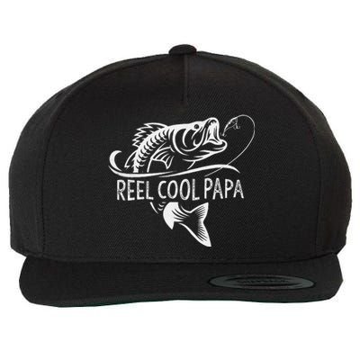 Cute Reel Cool Papa Fishing Dad Gifts Fathers Day Fisherman Fish Wool Snapback Cap