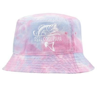 Cute Reel Cool Papa Fishing Dad Gifts Fathers Day Fisherman Fish Tie-Dyed Bucket Hat