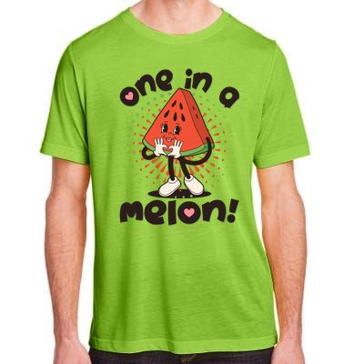 Cute Retro Cartoon Watermelon One In A Melon Adult ChromaSoft Performance T-Shirt