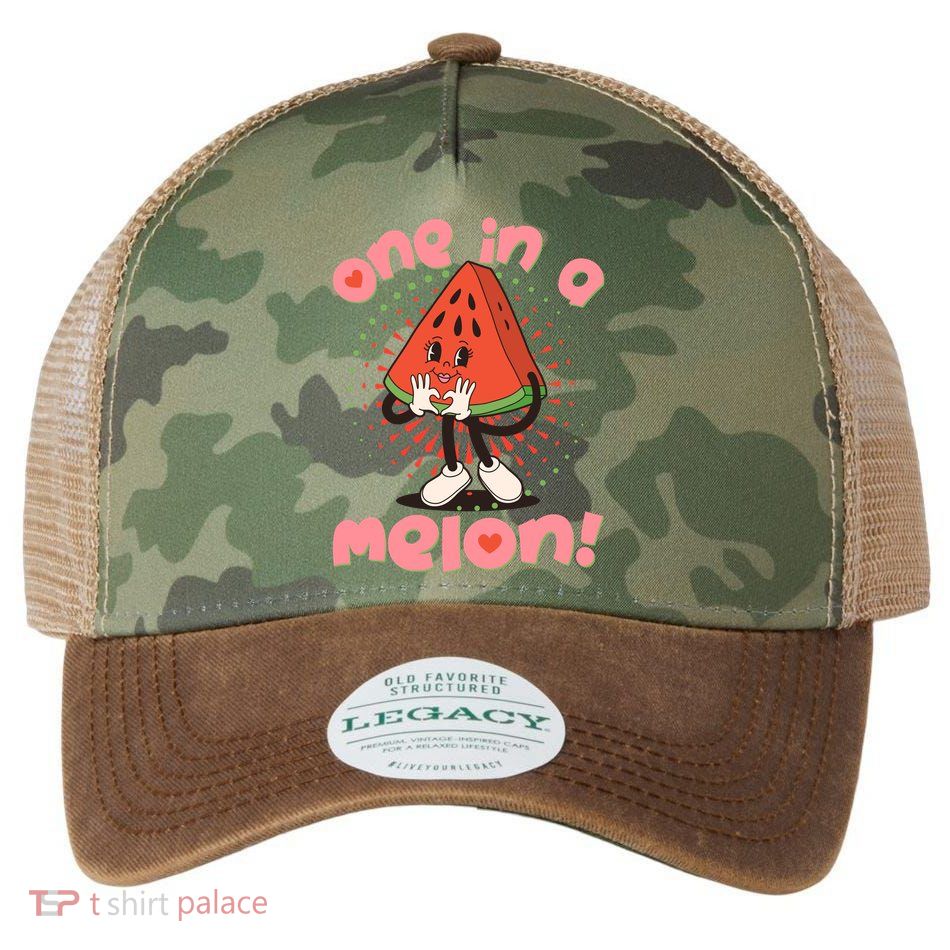 Cute Retro Cartoon Watermelon One In A Melon Legacy Tie Dye Trucker Hat