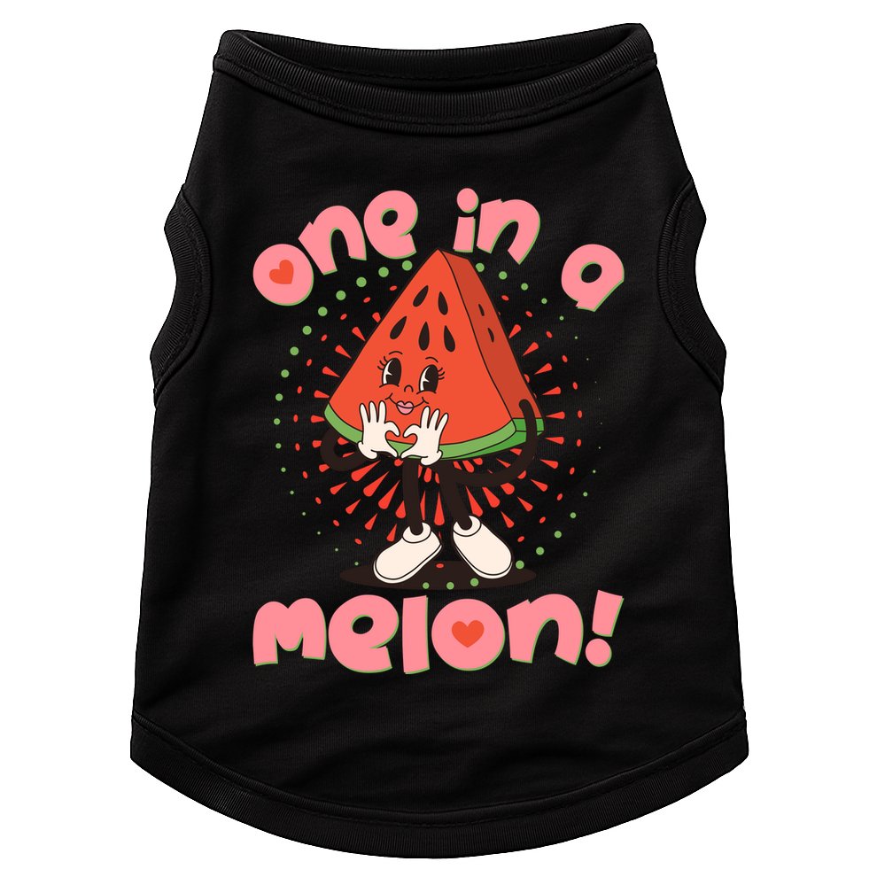 Cute Retro Cartoon Watermelon One In A Melon Doggie Tank