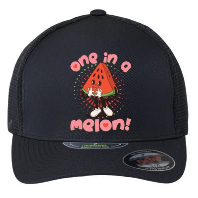 Cute Retro Cartoon Watermelon One In A Melon Flexfit Unipanel Trucker Cap