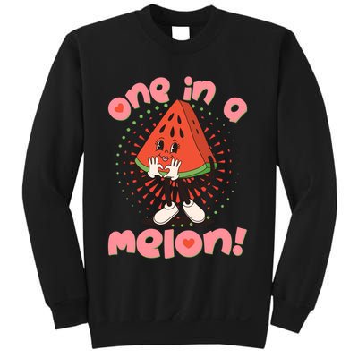 Cute Retro Cartoon Watermelon One In A Melon Sweatshirt