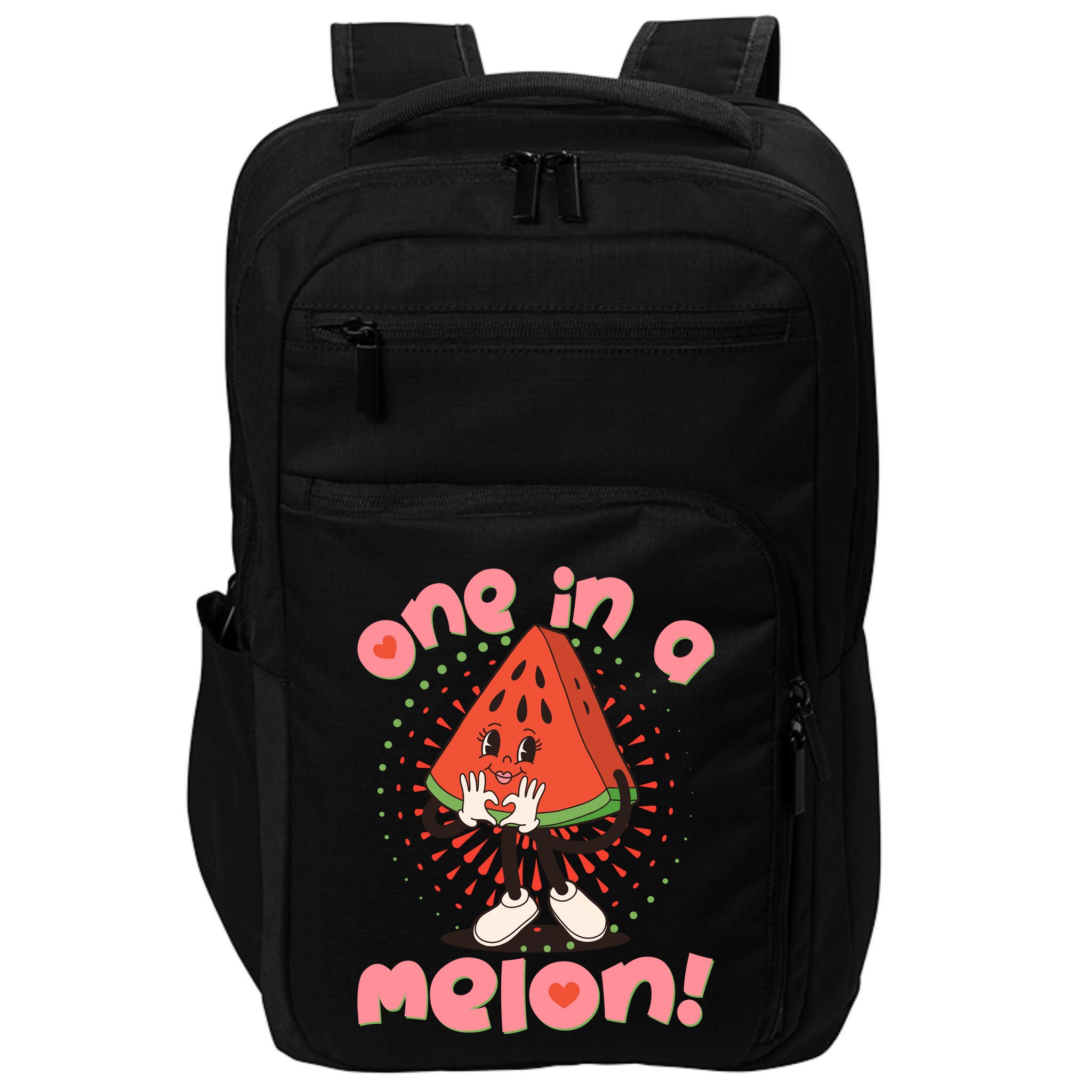 Cute Retro Cartoon Watermelon One In A Melon Impact Tech Backpack