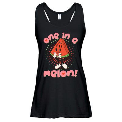 Cute Retro Cartoon Watermelon One In A Melon Ladies Essential Flowy Tank