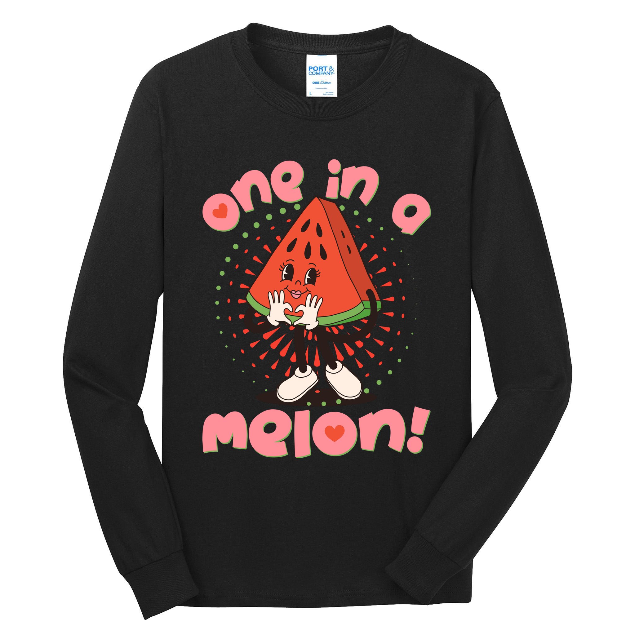 Cute Retro Cartoon Watermelon One In A Melon Tall Long Sleeve T-Shirt
