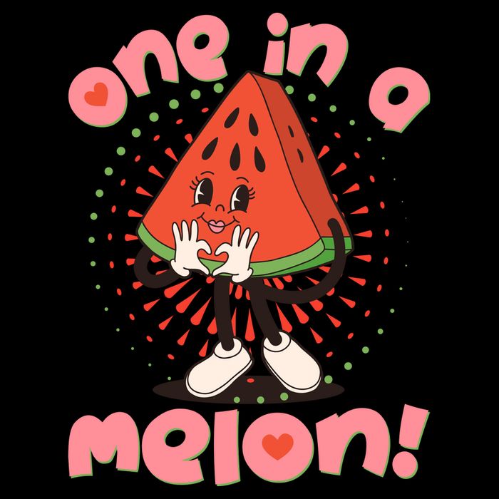 Cute Retro Cartoon Watermelon One In A Melon Youth Performance Sprint T-Shirt