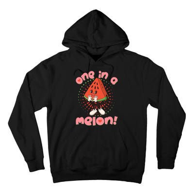 Cute Retro Cartoon Watermelon One In A Melon Tall Hoodie