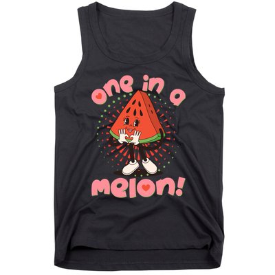 Cute Retro Cartoon Watermelon One In A Melon Tank Top