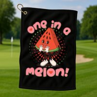 Cute Retro Cartoon Watermelon One In A Melon Golf Towel