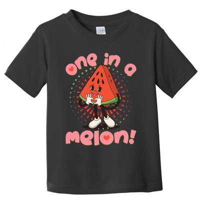Cute Retro Cartoon Watermelon One In A Melon Toddler T-Shirt