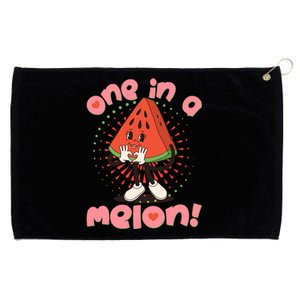 Cute Retro Cartoon Watermelon One In A Melon Grommeted Golf Towel