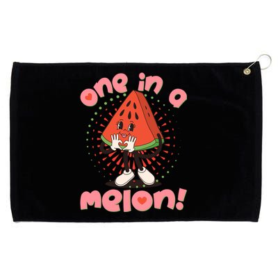 Cute Retro Cartoon Watermelon One In A Melon Grommeted Golf Towel