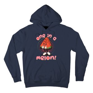 Cute Retro Cartoon Watermelon One In A Melon Hoodie