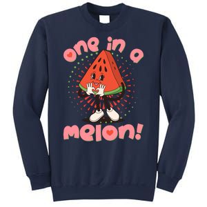 Cute Retro Cartoon Watermelon One In A Melon Sweatshirt