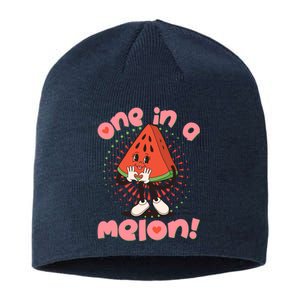 Cute Retro Cartoon Watermelon One In A Melon Sustainable Beanie