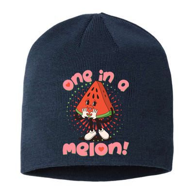 Cute Retro Cartoon Watermelon One In A Melon Sustainable Beanie