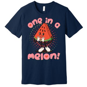 Cute Retro Cartoon Watermelon One In A Melon Premium T-Shirt