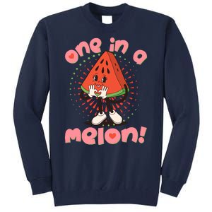 Cute Retro Cartoon Watermelon One In A Melon Tall Sweatshirt