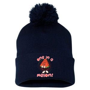 Cute Retro Cartoon Watermelon One In A Melon Pom Pom 12in Knit Beanie