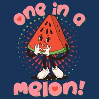 Cute Retro Cartoon Watermelon One In A Melon Infant Baby Jersey Bodysuit