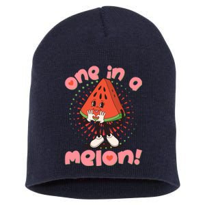 Cute Retro Cartoon Watermelon One In A Melon Short Acrylic Beanie