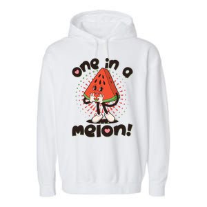 Cute Retro Cartoon Watermelon One In A Melon Garment-Dyed Fleece Hoodie