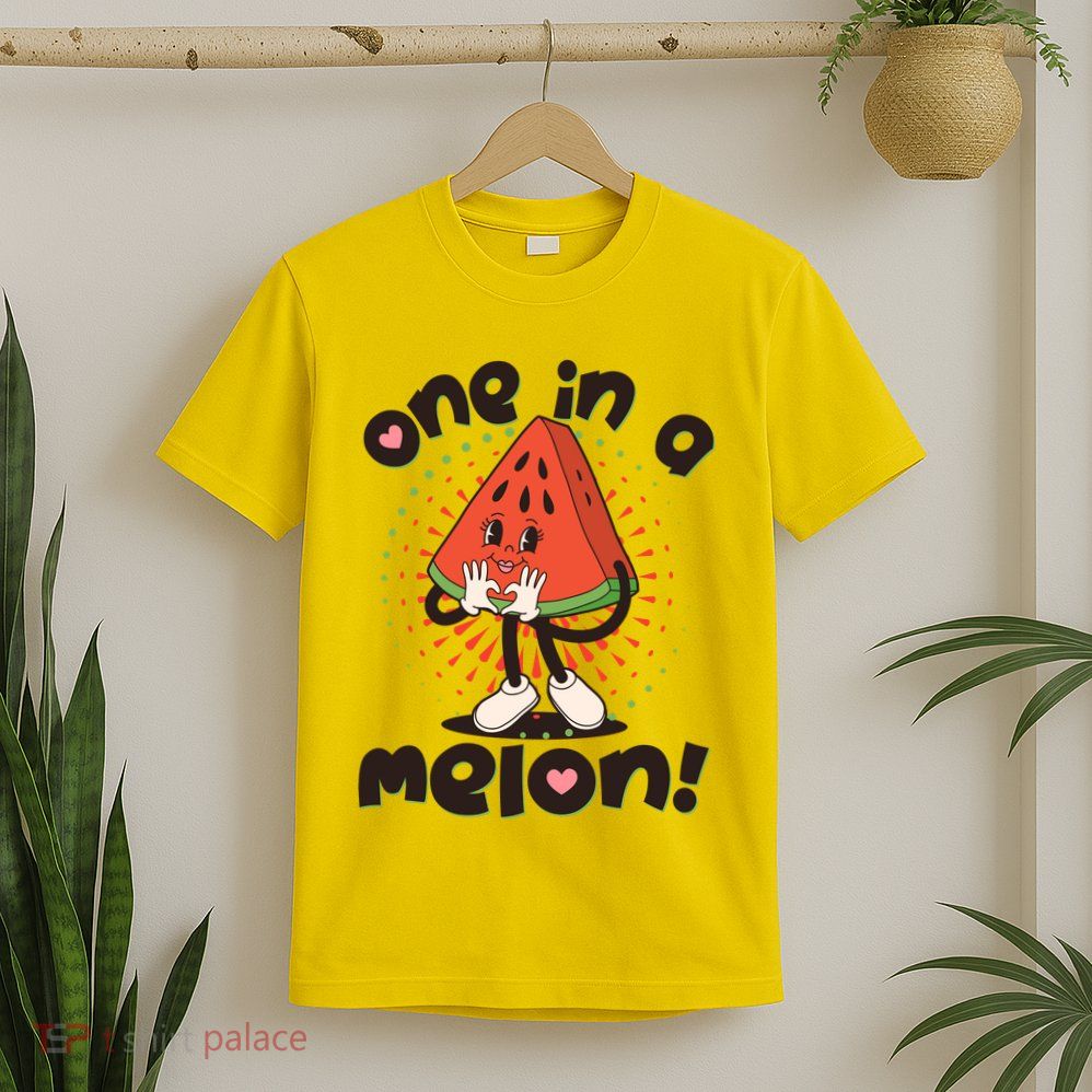 Cute Retro Cartoon Watermelon One In A Melon T-Shirt