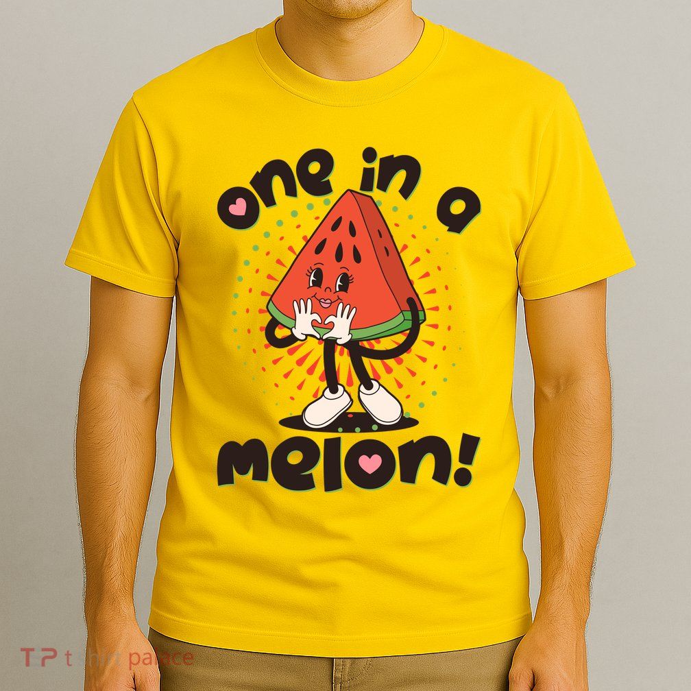 Cute Retro Cartoon Watermelon One In A Melon T-Shirt
