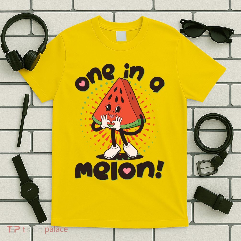 Cute Retro Cartoon Watermelon One In A Melon T-Shirt