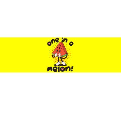 Cute Retro Cartoon Watermelon One In A Melon Bumper Sticker