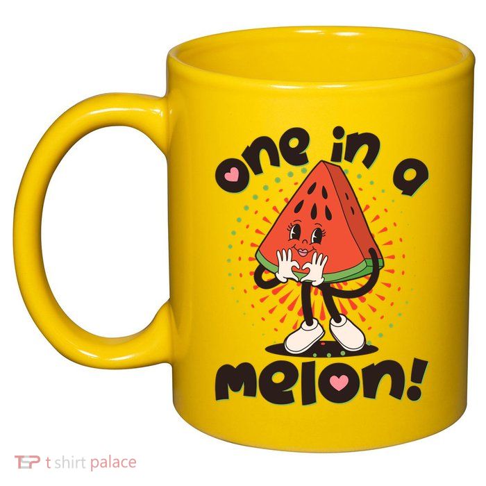 Cute Retro Cartoon Watermelon One In A Melon 11oz C Handle Ceramic Mug