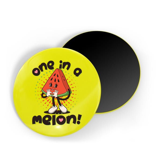 Cute Retro Cartoon Watermelon One In A Melon Magnet