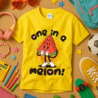 Cute Retro Cartoon Watermelon One In A Melon Kids T-Shirt