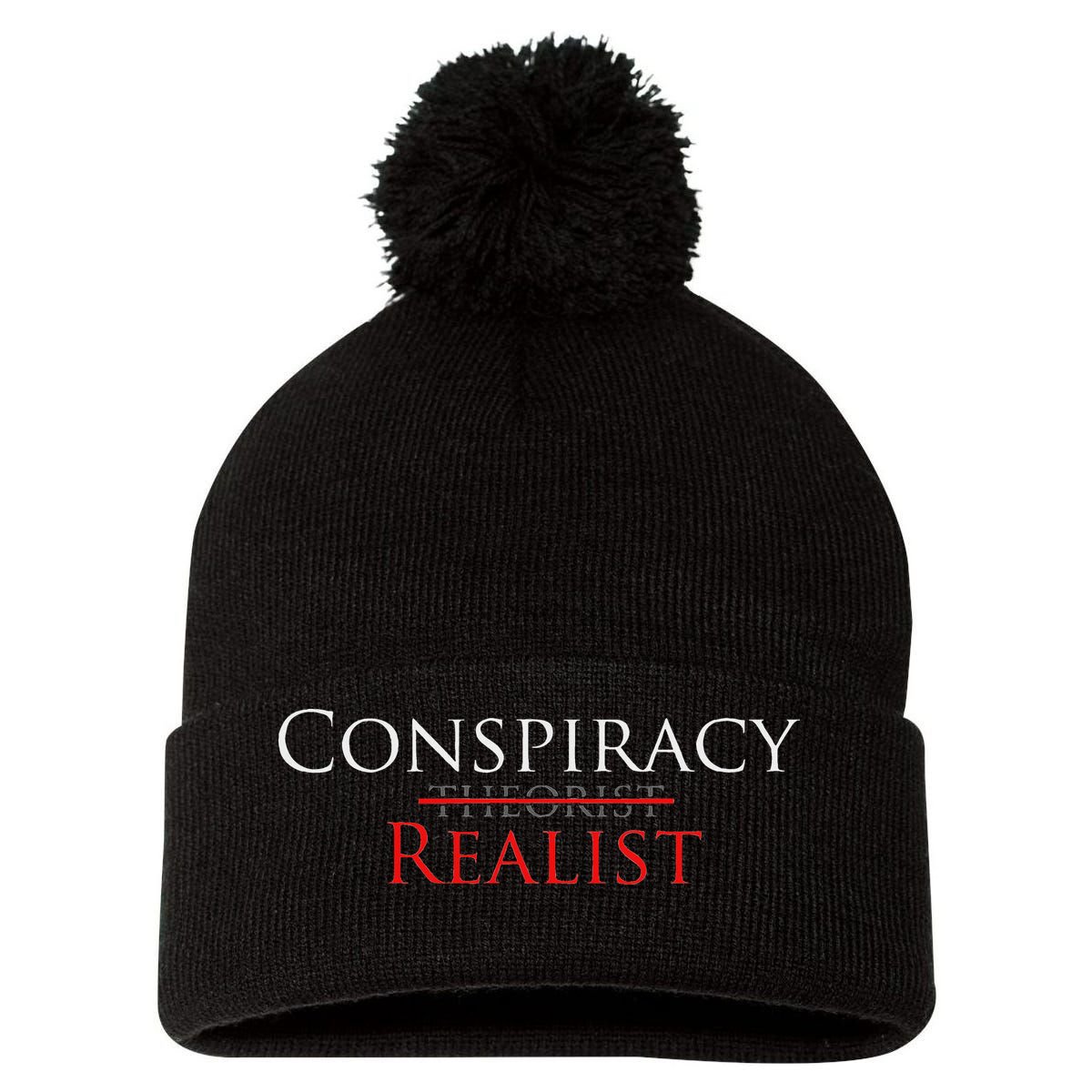Conspiracy Realist Conspiracy Theory Pom Pom 12in Knit Beanie