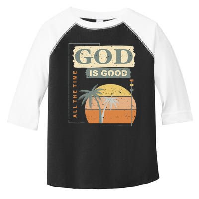 Cool Retro Christian Saying God Is Good All The Time Toddler Fine Jersey T-Shirt