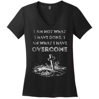 Celebrate Recovery Christian Cross Jesus Christ Women's V-Neck T-Shirt